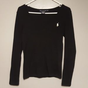 Ralph Lauren black long sleeve cotton sweater